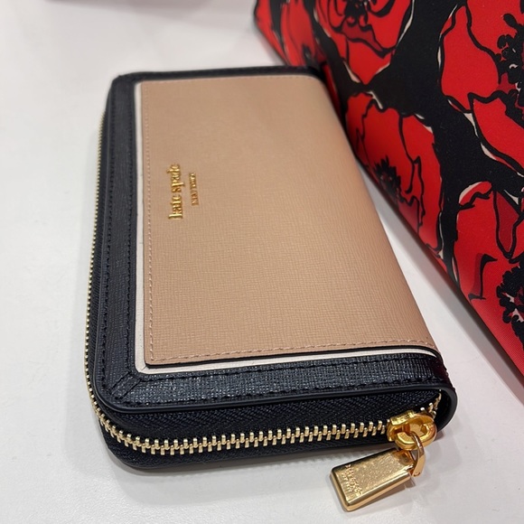 Kate Spade Morgan Colorblocked Zip-around Continental Wallet Cafe Mocha 
NWT - Picture 7 of 16